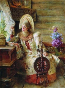 Двурогий кокошник ( картина К.Е.Маковского)