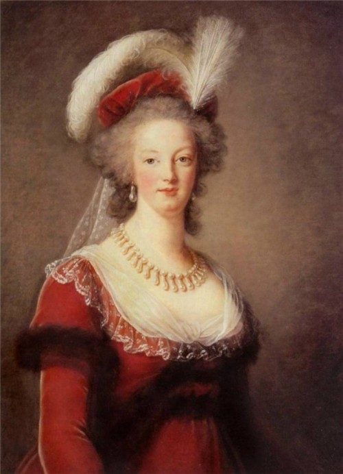Портрет Французской Королевы Марии Антуанетты в жемчужном ожерелье и серьгах. Элизабет Виже 1788 г. Мария-Антуанетта славилась красотой, лучшие портреты принадлежат её подруге, Э. Виже-Лебрен 