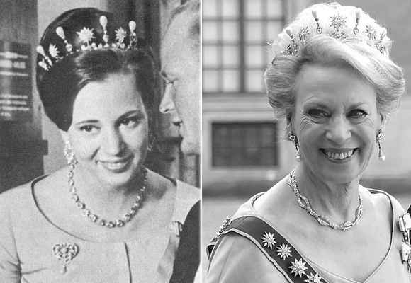 Слева — принцесса Бенетикета в 1969 году, справа — 2013 год
