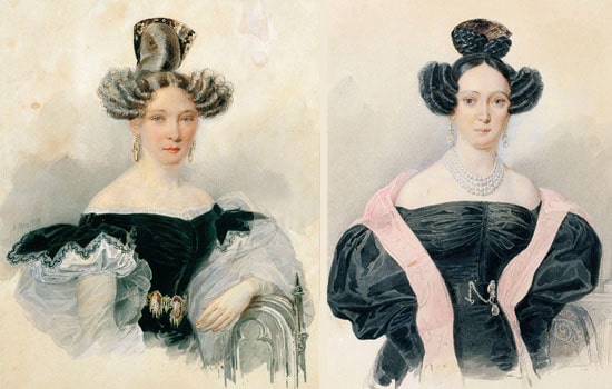hairstyles-with-comb-watercolor-Bryullov